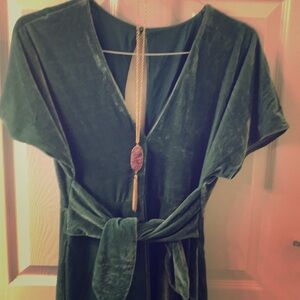 Green crushed velvet dress🌷Fairycore St. Patrick’s Day